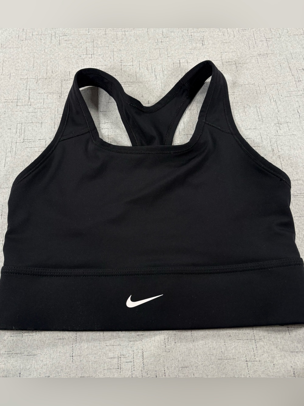 Nike Black Racerback Sports Bra with White Swoosh